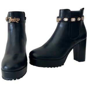 NEW Juicy Couture Python Embellished Chelsea Ankle Boots, Size 8.5 M